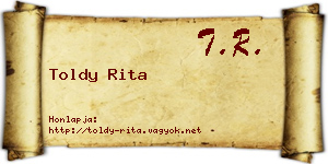 Toldy Rita névjegykártya