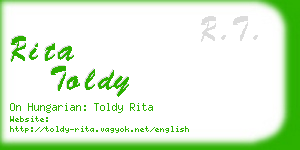 rita toldy business card